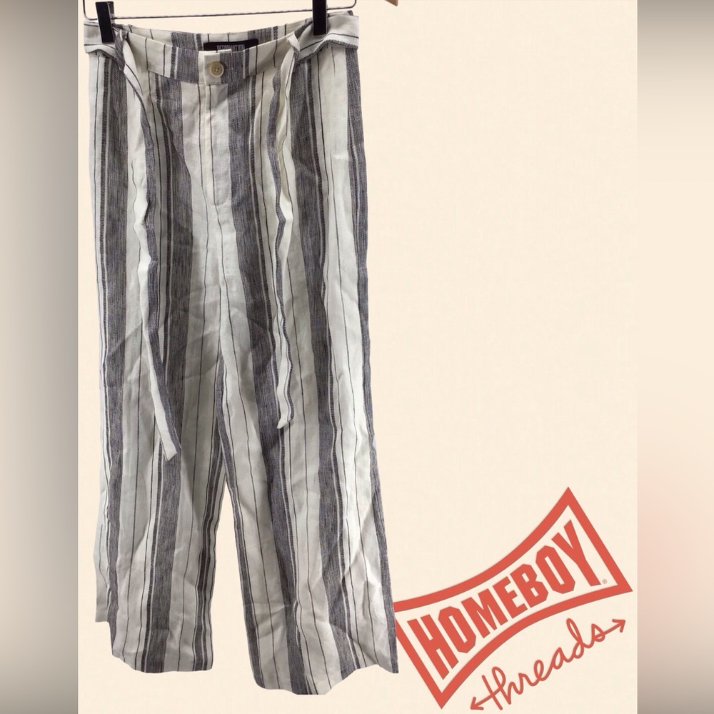 Reformation Black and White Striped Chinos